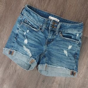 So Favorites Distressed Denim shorts